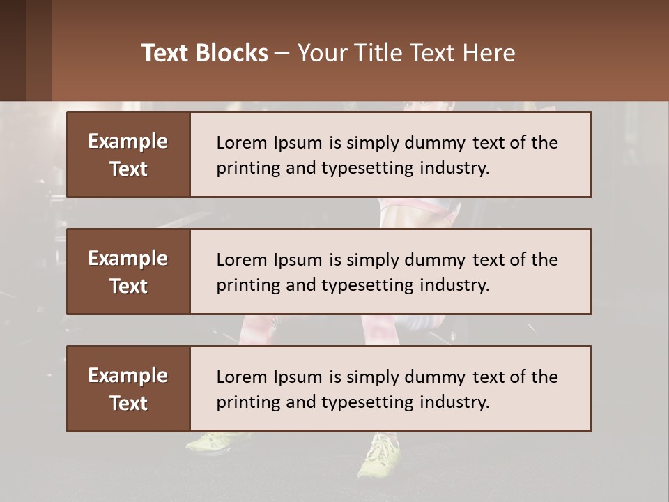 A Woman Is Doing Exercises With Dumbbells In A Gym PowerPoint Template