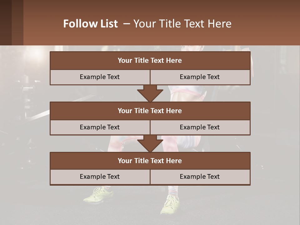 A Woman Is Doing Exercises With Dumbbells In A Gym PowerPoint Template