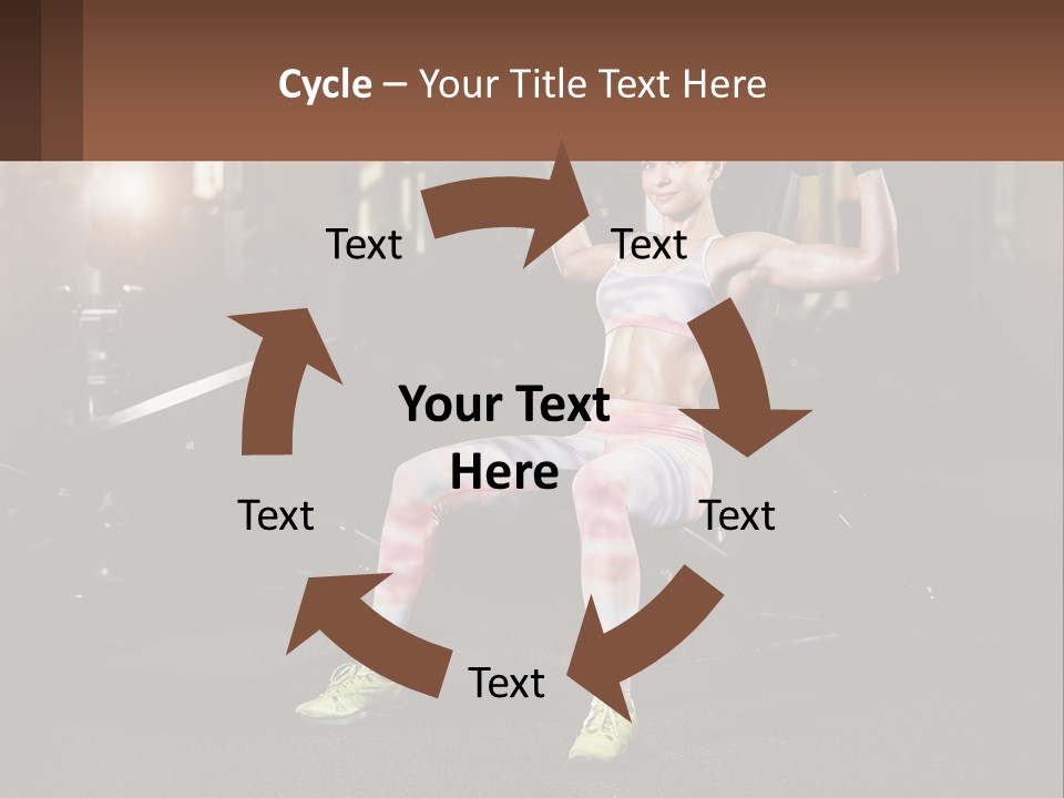 A Woman Is Doing Exercises With Dumbbells In A Gym PowerPoint Template