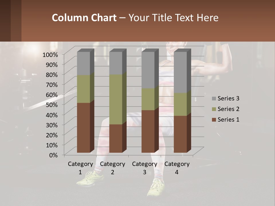 A Woman Is Doing Exercises With Dumbbells In A Gym PowerPoint Template