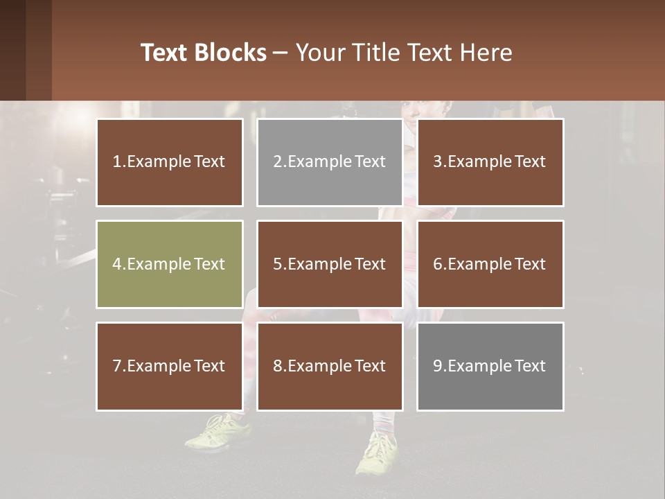 A Woman Is Doing Exercises With Dumbbells In A Gym PowerPoint Template