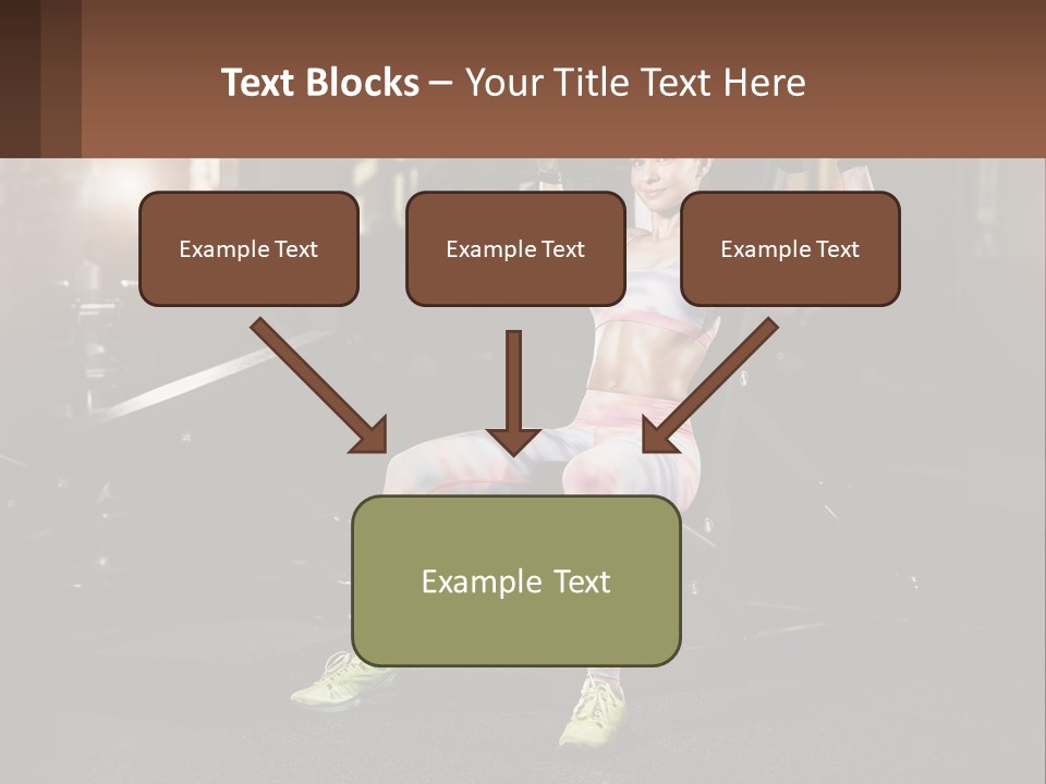 A Woman Is Doing Exercises With Dumbbells In A Gym PowerPoint Template