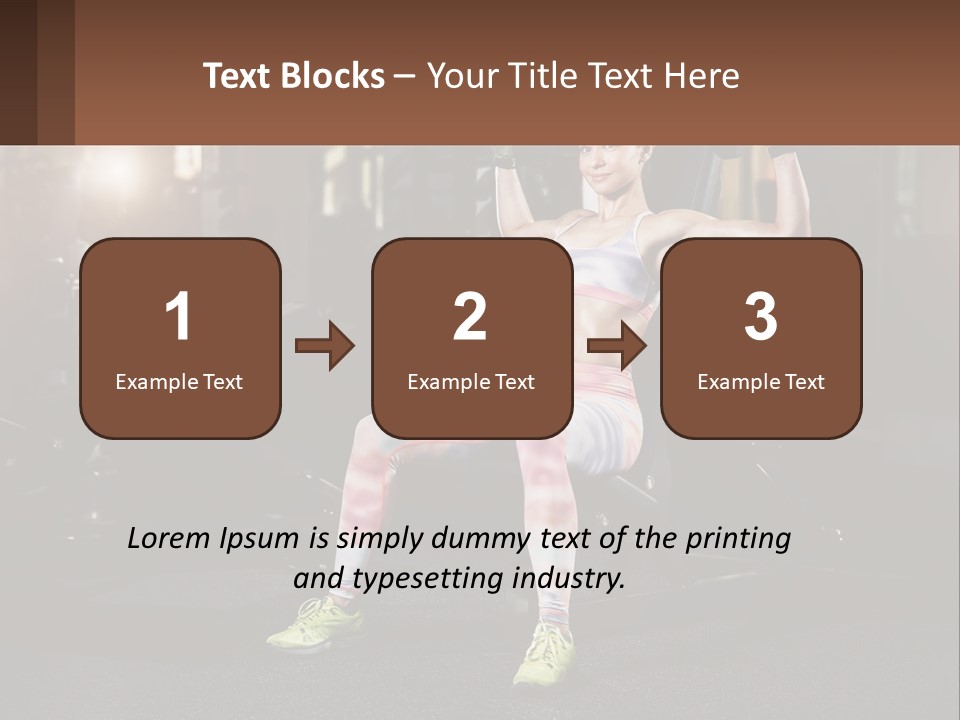 A Woman Is Doing Exercises With Dumbbells In A Gym PowerPoint Template