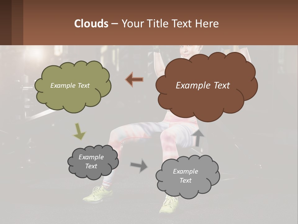 A Woman Is Doing Exercises With Dumbbells In A Gym PowerPoint Template