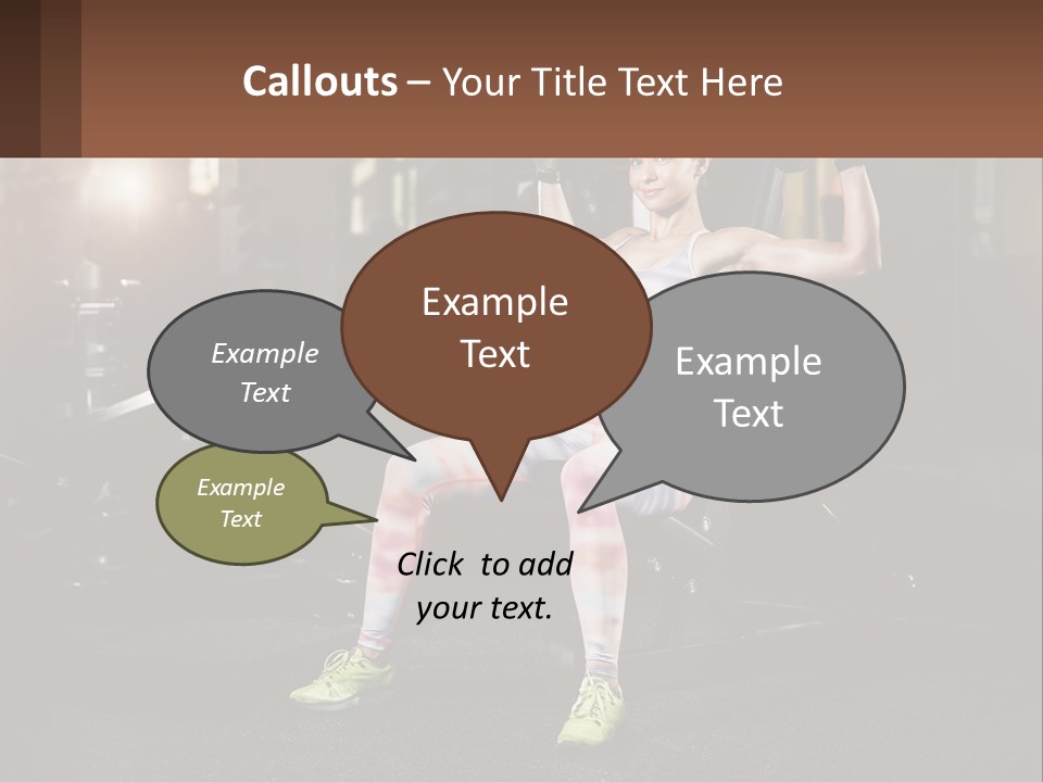 A Woman Is Doing Exercises With Dumbbells In A Gym PowerPoint Template