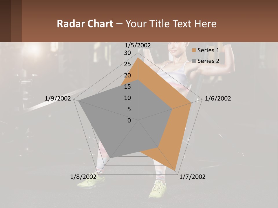 A Woman Is Doing Exercises With Dumbbells In A Gym PowerPoint Template
