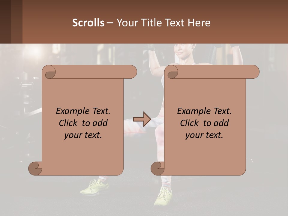 A Woman Is Doing Exercises With Dumbbells In A Gym PowerPoint Template
