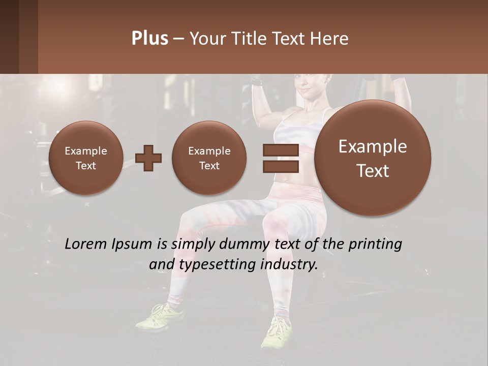 A Woman Is Doing Exercises With Dumbbells In A Gym PowerPoint Template