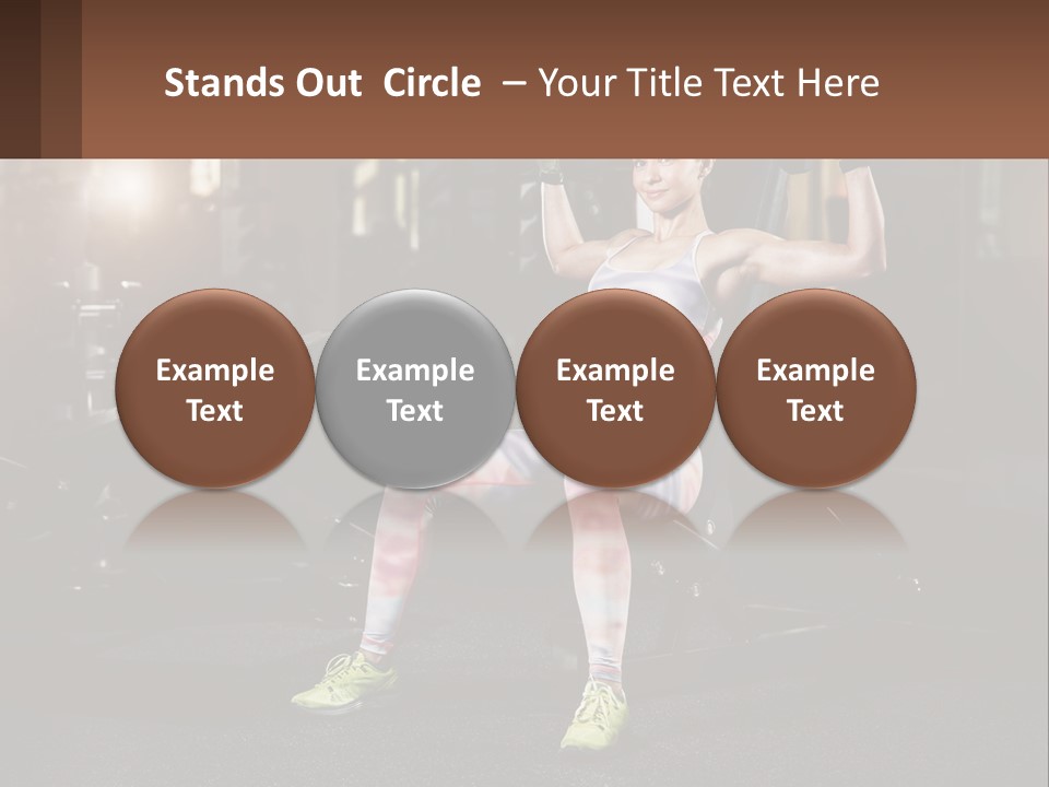 A Woman Is Doing Exercises With Dumbbells In A Gym PowerPoint Template