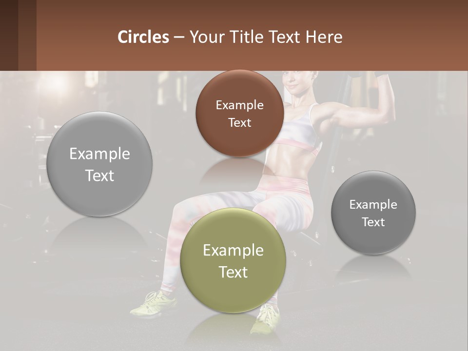 A Woman Is Doing Exercises With Dumbbells In A Gym PowerPoint Template