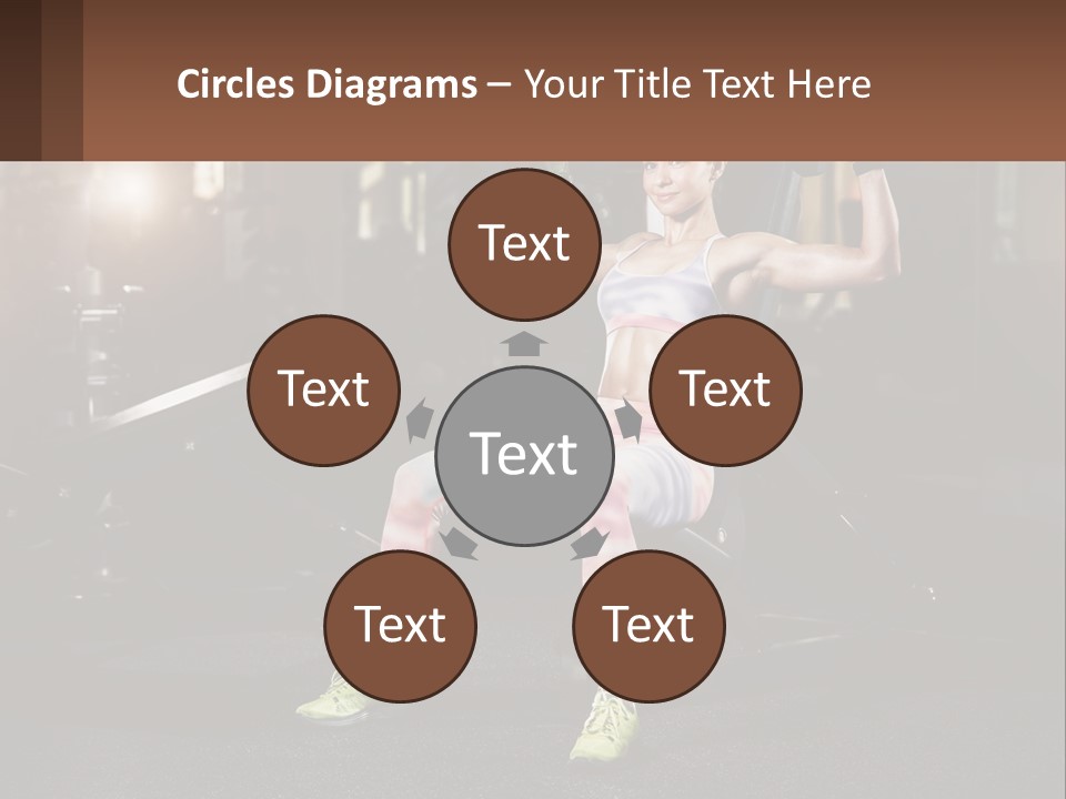 A Woman Is Doing Exercises With Dumbbells In A Gym PowerPoint Template