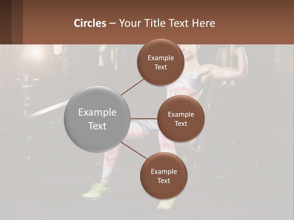 A Woman Is Doing Exercises With Dumbbells In A Gym PowerPoint Template