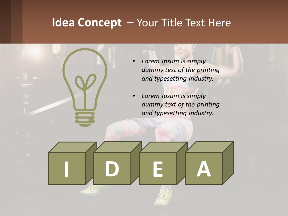 A Woman Is Doing Exercises With Dumbbells In A Gym PowerPoint Template