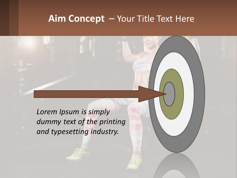 A Woman Is Doing Exercises With Dumbbells In A Gym PowerPoint Template