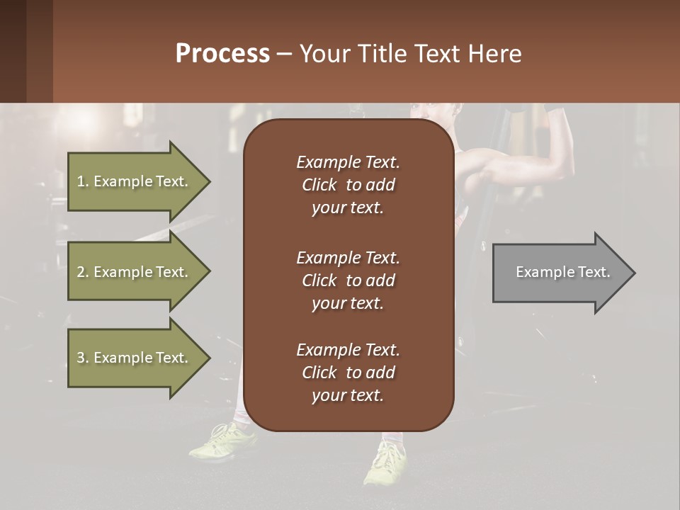 A Woman Is Doing Exercises With Dumbbells In A Gym PowerPoint Template