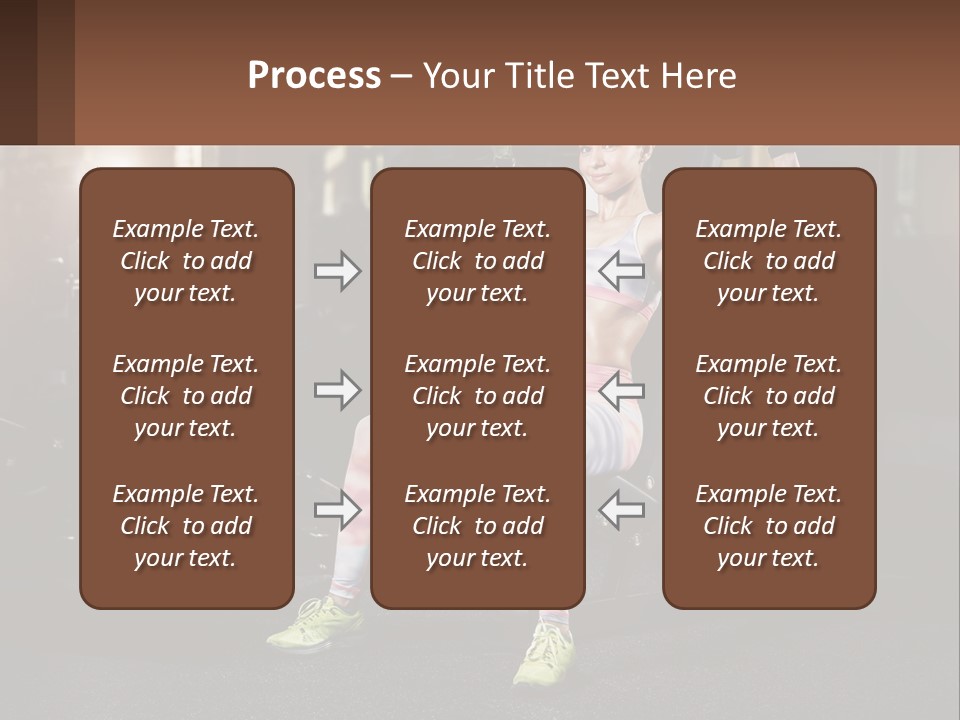 A Woman Is Doing Exercises With Dumbbells In A Gym PowerPoint Template