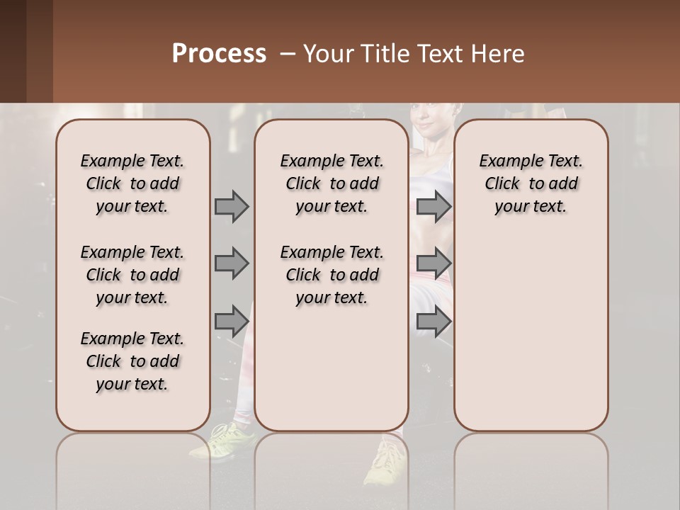 A Woman Is Doing Exercises With Dumbbells In A Gym PowerPoint Template