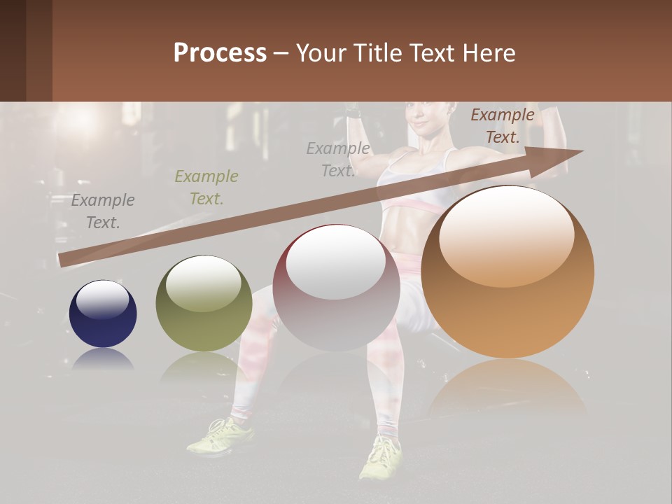 A Woman Is Doing Exercises With Dumbbells In A Gym PowerPoint Template