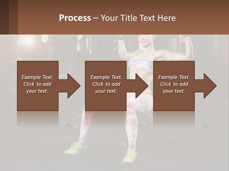 A Woman Is Doing Exercises With Dumbbells In A Gym PowerPoint Template