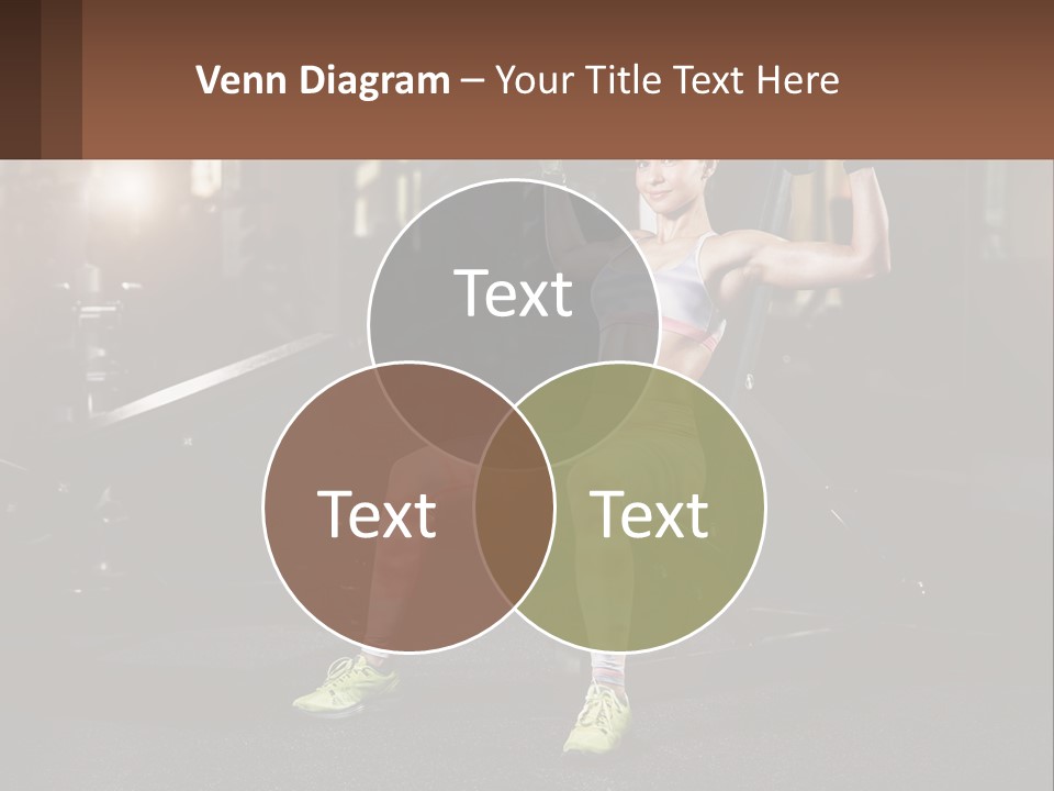 A Woman Is Doing Exercises With Dumbbells In A Gym PowerPoint Template