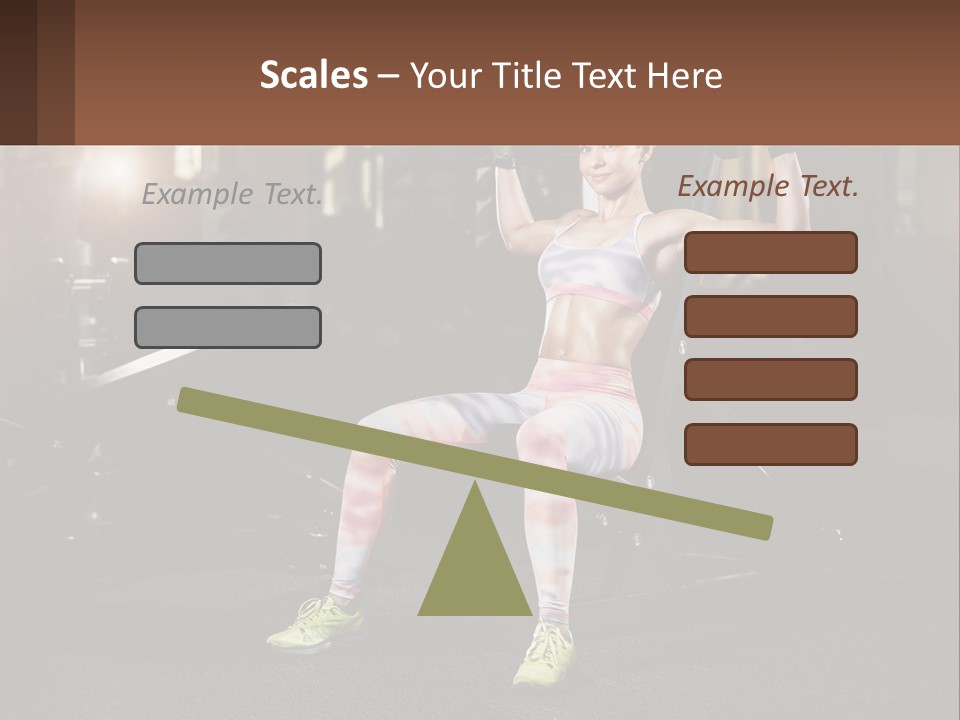 A Woman Is Doing Exercises With Dumbbells In A Gym PowerPoint Template