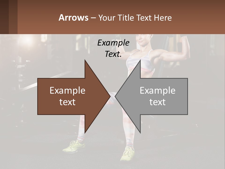 A Woman Is Doing Exercises With Dumbbells In A Gym PowerPoint Template