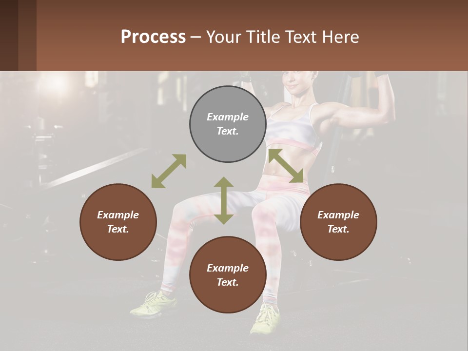 A Woman Is Doing Exercises With Dumbbells In A Gym PowerPoint Template