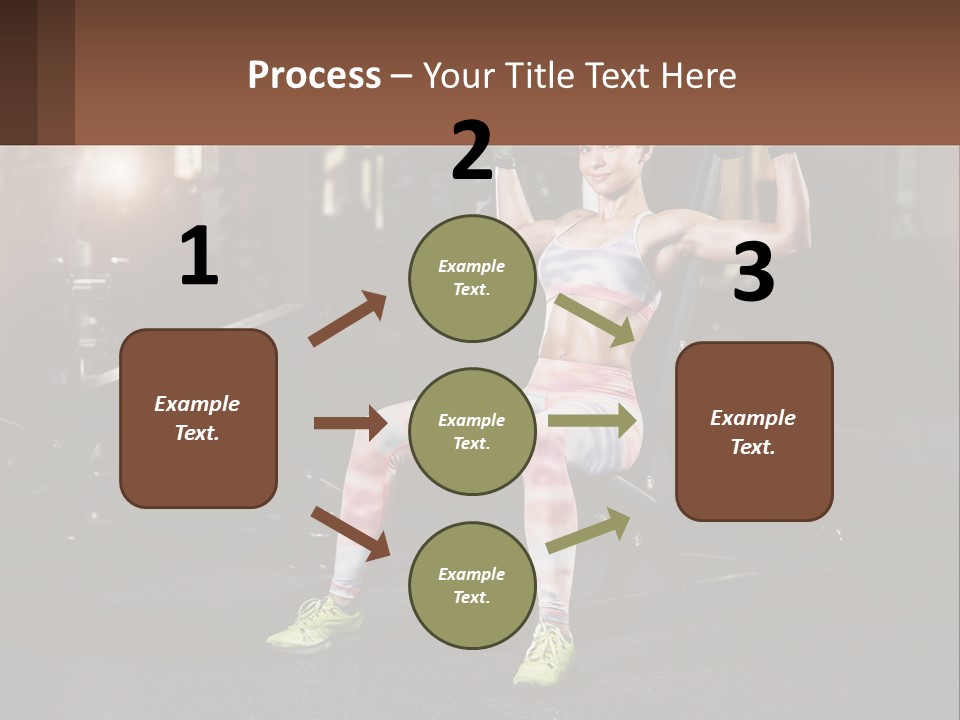 A Woman Is Doing Exercises With Dumbbells In A Gym PowerPoint Template