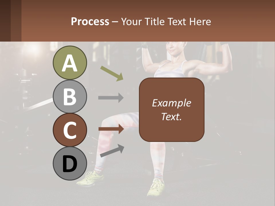 A Woman Is Doing Exercises With Dumbbells In A Gym PowerPoint Template