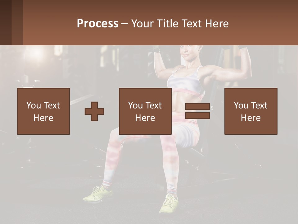 A Woman Is Doing Exercises With Dumbbells In A Gym PowerPoint Template