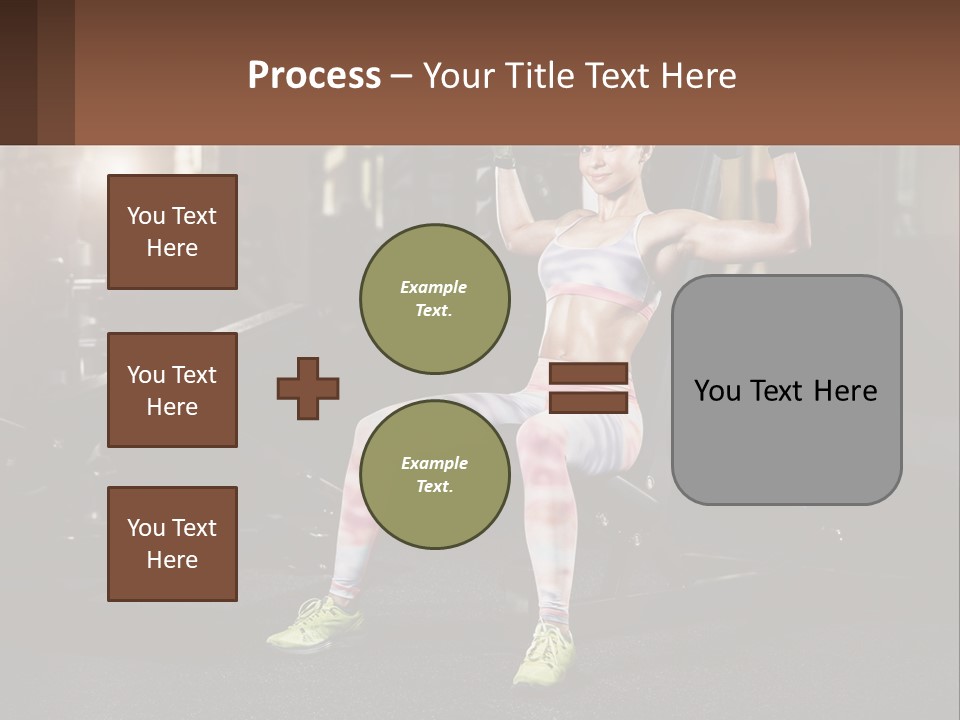 A Woman Is Doing Exercises With Dumbbells In A Gym PowerPoint Template
