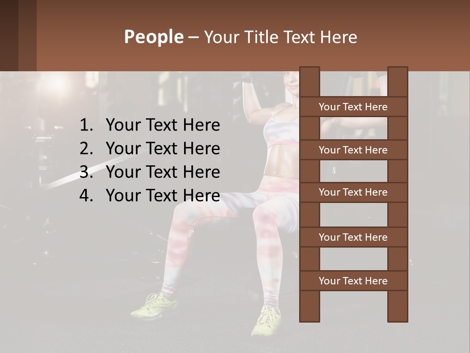 A Woman Is Doing Exercises With Dumbbells In A Gym PowerPoint Template