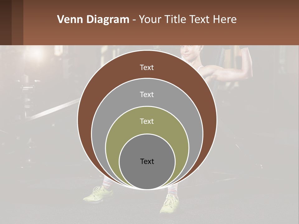 A Woman Is Doing Exercises With Dumbbells In A Gym PowerPoint Template