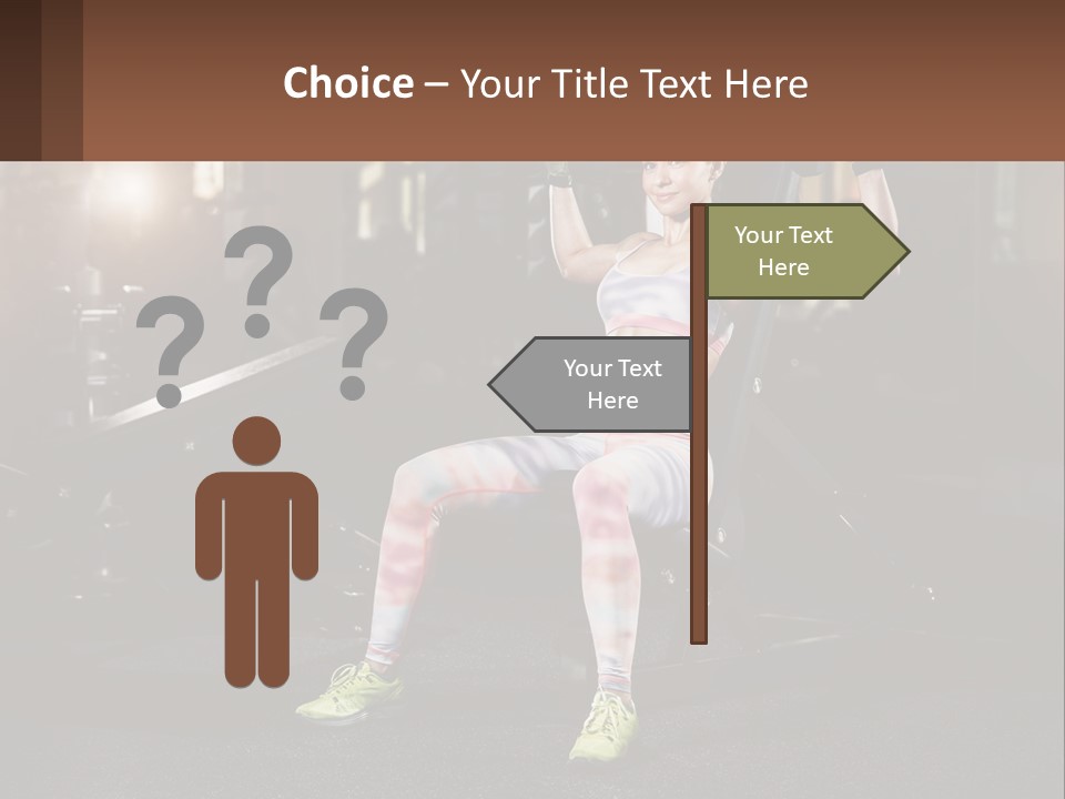 A Woman Is Doing Exercises With Dumbbells In A Gym PowerPoint Template