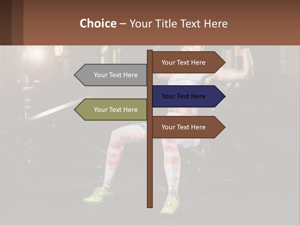 A Woman Is Doing Exercises With Dumbbells In A Gym PowerPoint Template