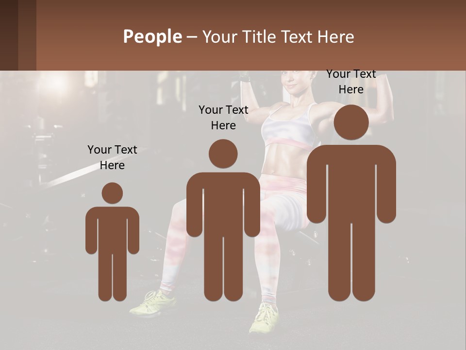 A Woman Is Doing Exercises With Dumbbells In A Gym PowerPoint Template