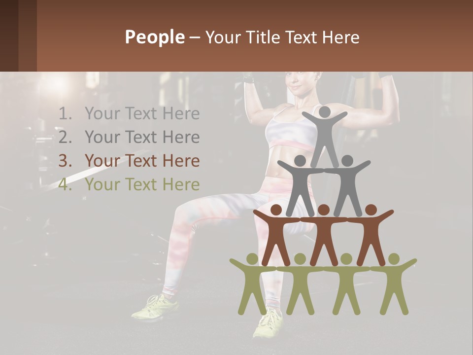 A Woman Is Doing Exercises With Dumbbells In A Gym PowerPoint Template