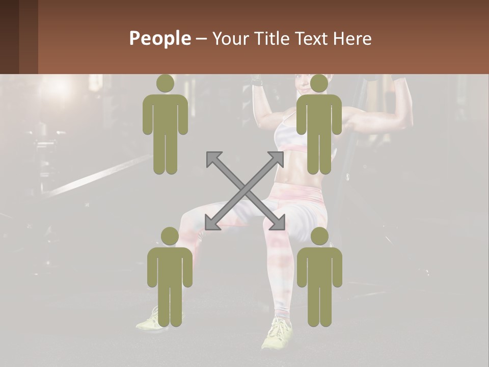 A Woman Is Doing Exercises With Dumbbells In A Gym PowerPoint Template