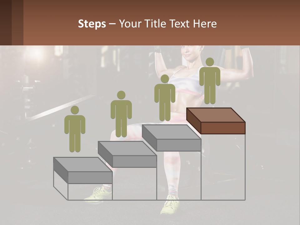 A Woman Is Doing Exercises With Dumbbells In A Gym PowerPoint Template