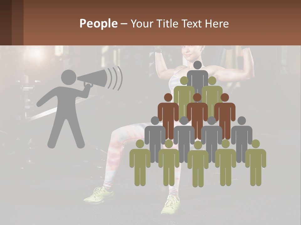 A Woman Is Doing Exercises With Dumbbells In A Gym PowerPoint Template