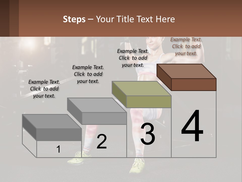 A Woman Is Doing Exercises With Dumbbells In A Gym PowerPoint Template