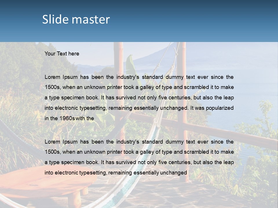 A Hammock On A Porch Overlooking The Ocean PowerPoint Template
