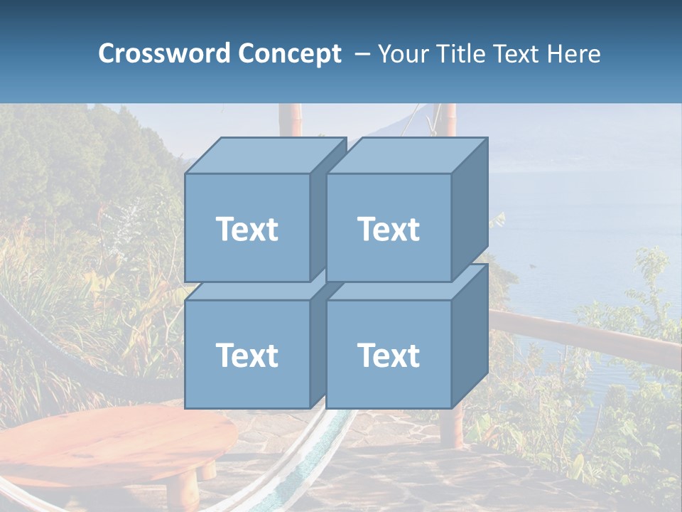 A Hammock On A Porch Overlooking The Ocean PowerPoint Template