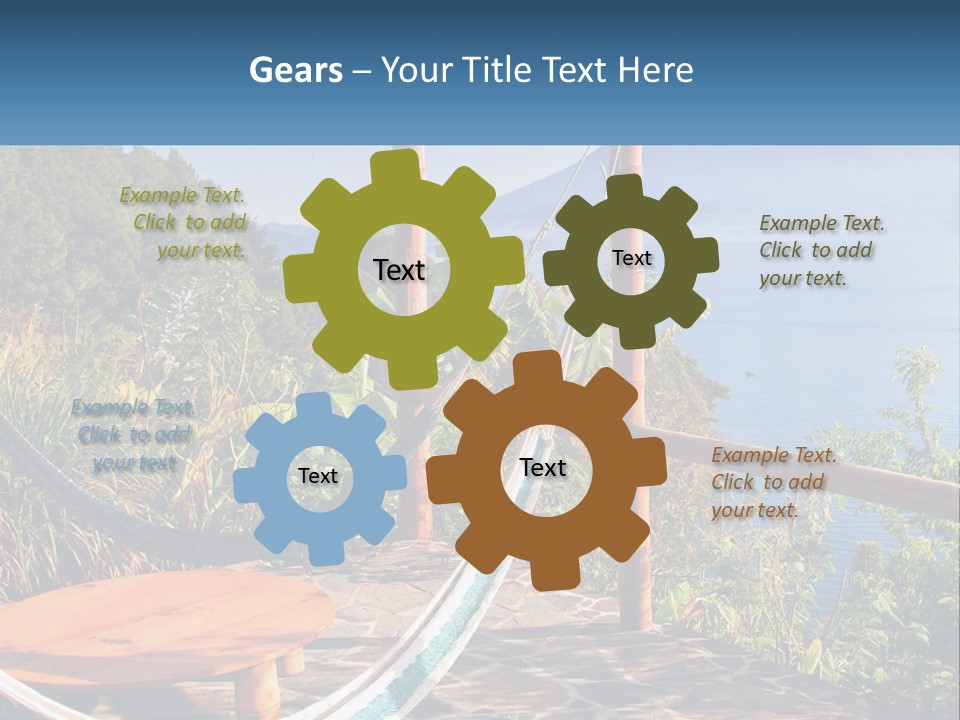 A Hammock On A Porch Overlooking The Ocean PowerPoint Template