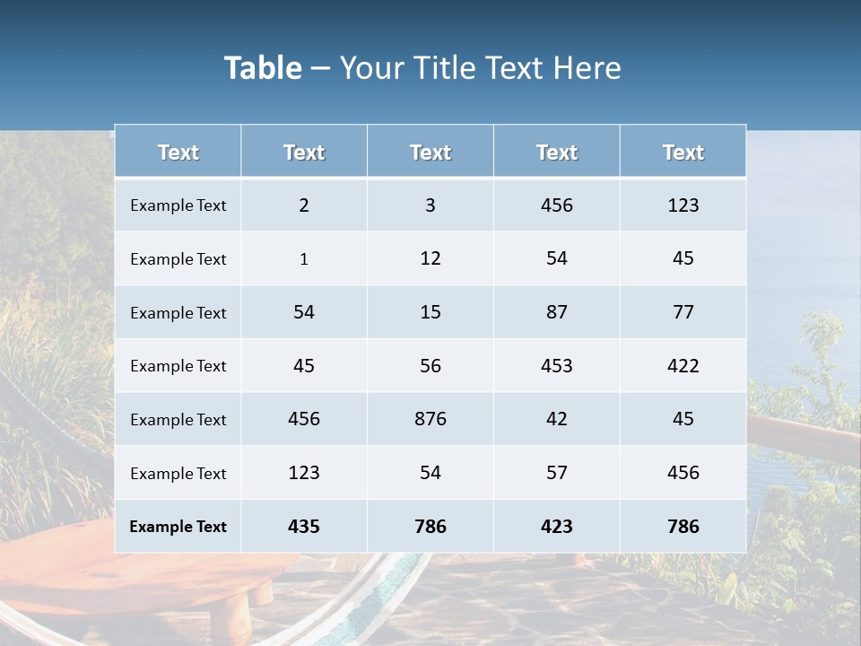 A Hammock On A Porch Overlooking The Ocean PowerPoint Template