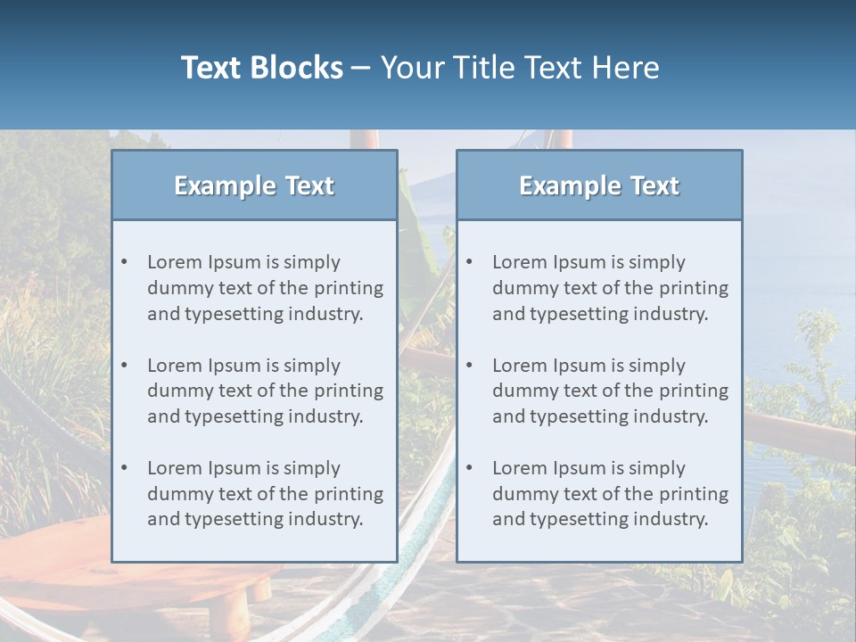 A Hammock On A Porch Overlooking The Ocean PowerPoint Template