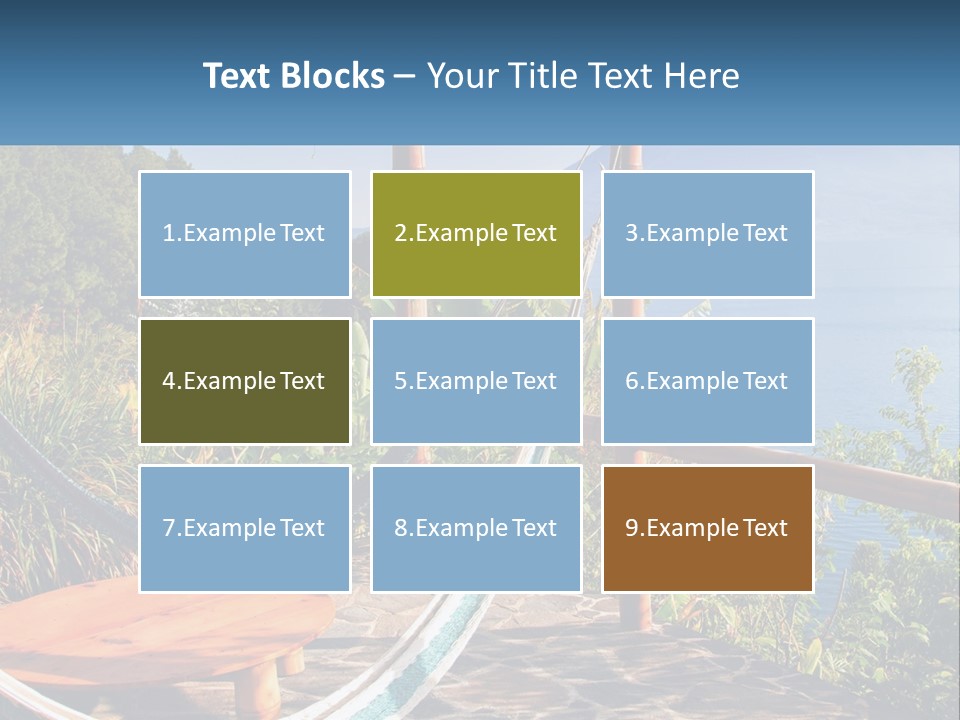 A Hammock On A Porch Overlooking The Ocean PowerPoint Template