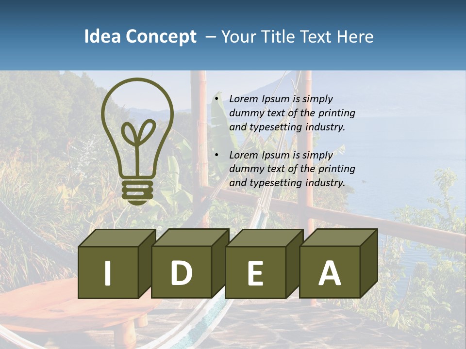 A Hammock On A Porch Overlooking The Ocean PowerPoint Template