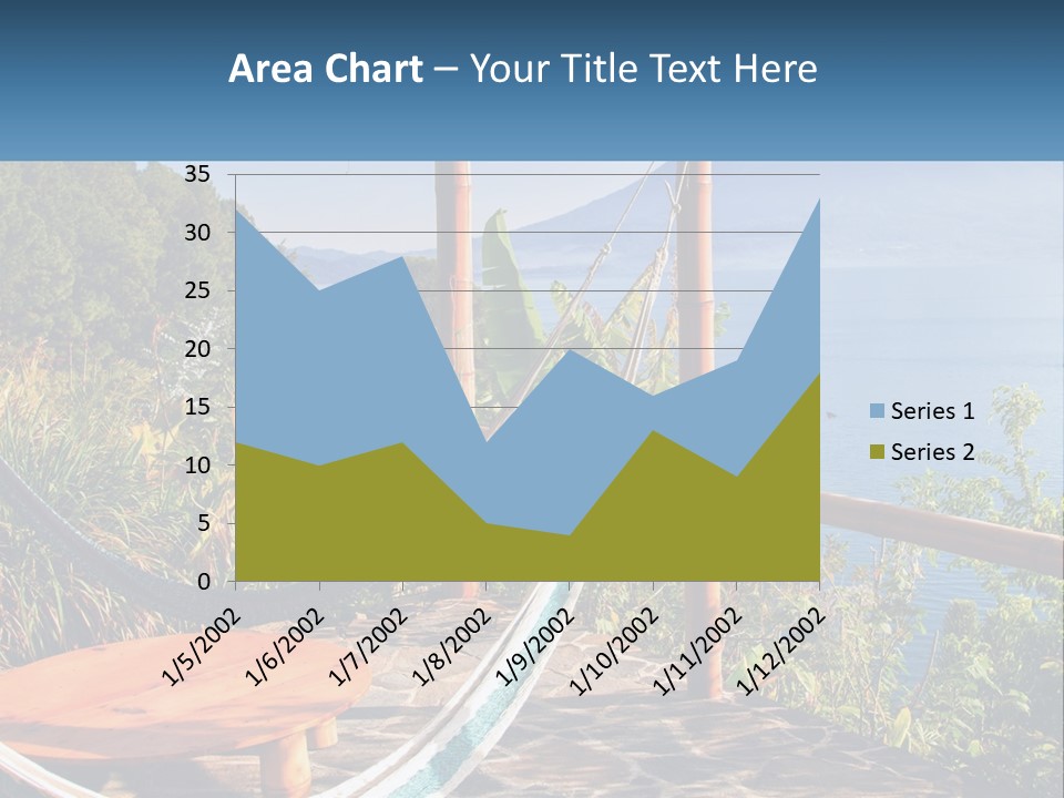 A Hammock On A Porch Overlooking The Ocean PowerPoint Template