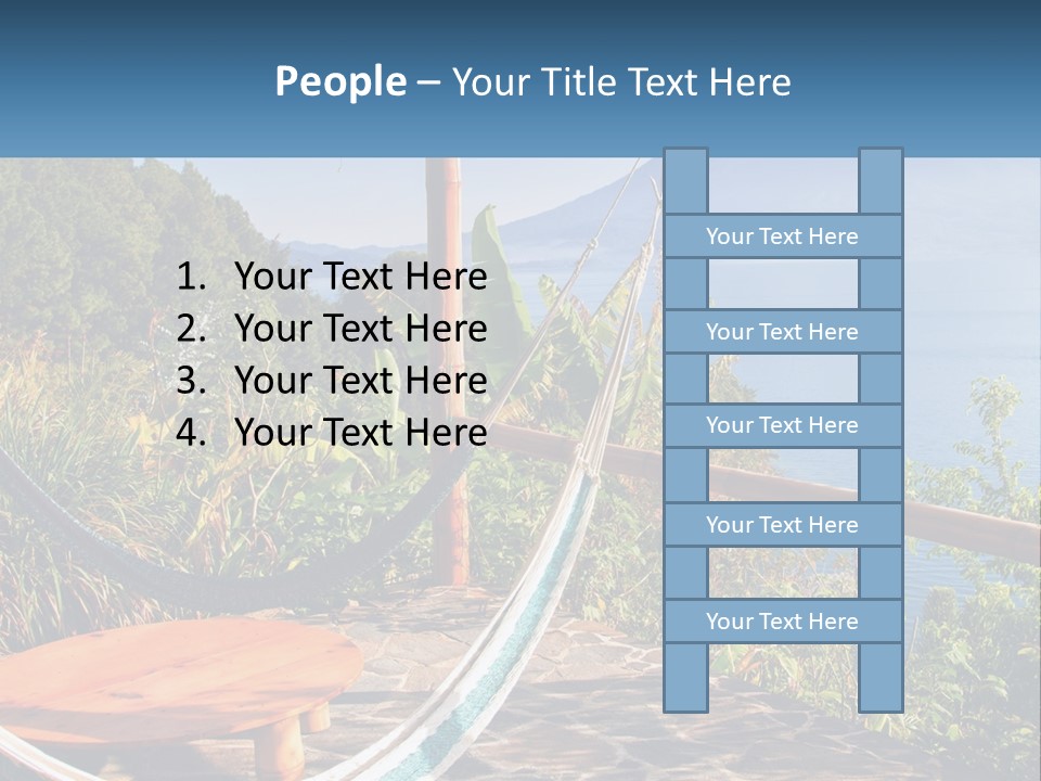 A Hammock On A Porch Overlooking The Ocean PowerPoint Template